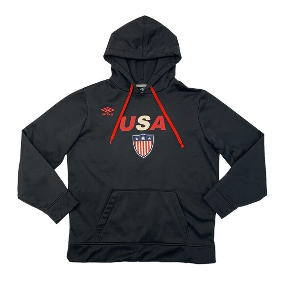 Umbro USA National Team Hoodie Mens M Medium Black USMNT Practice Sweatshirt - Picture 1 of 12